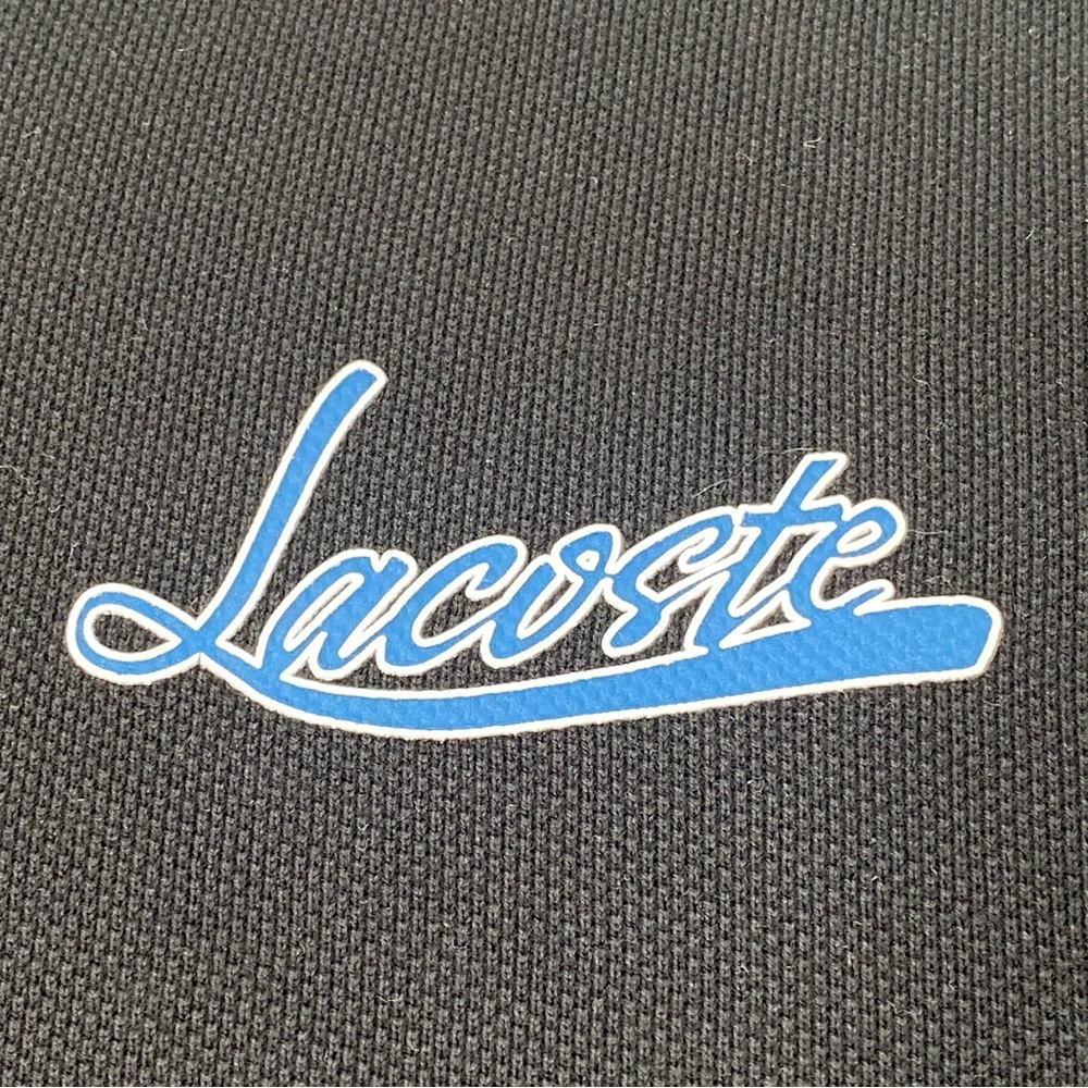 Lacoste Men's Black Signature Slim-Fit Pique Graphic Polo Shirt Size L (5) - Picture 5 of 11
